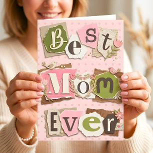 Moederdag Scrapbook Fotokaart voor de Beste Moeder Kaart
