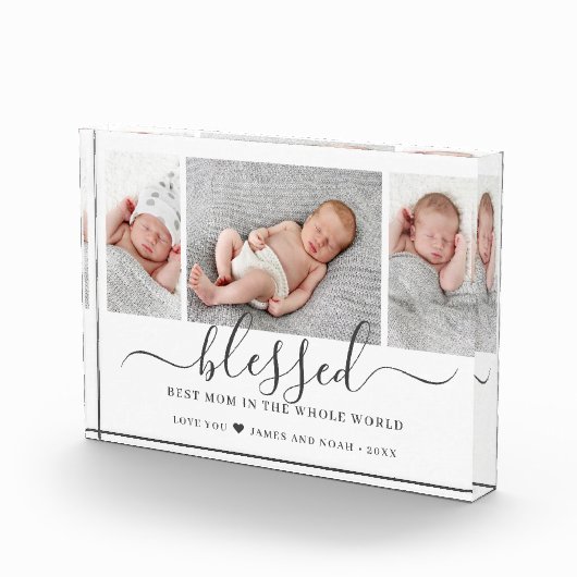 Moederdag Script Blessed Best Mam Ever Fotoblokken (Rechts)