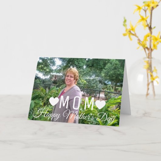 Moederdag Script & Harten Kaart Foto (Gele Bloem)