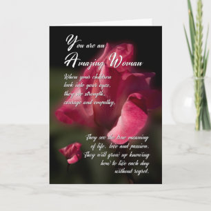 Moederdag Sentimentale Rozen en gedicht Kaart