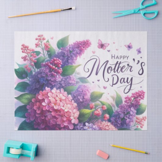 Moederdag Sering Bloemig Tissuepapier (Craft)