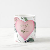Moederdag Simple Floral Pink Heart Personal Koffiemok (Center)