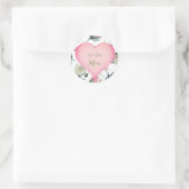 Moederdag Simple Floral Pink Heart Personal Ronde Sticker (Tas)