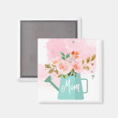 Moederdag Sleutelhanger met watering en bloemen Magneet (Voorkant / Achterkant)