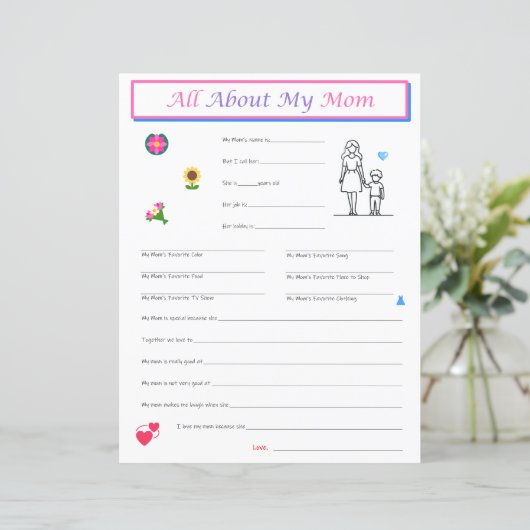 Moederdag Son-interviewafdruk (Staand voorkant)