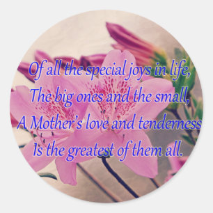 Moederdag-speciale vreugde ronde sticker