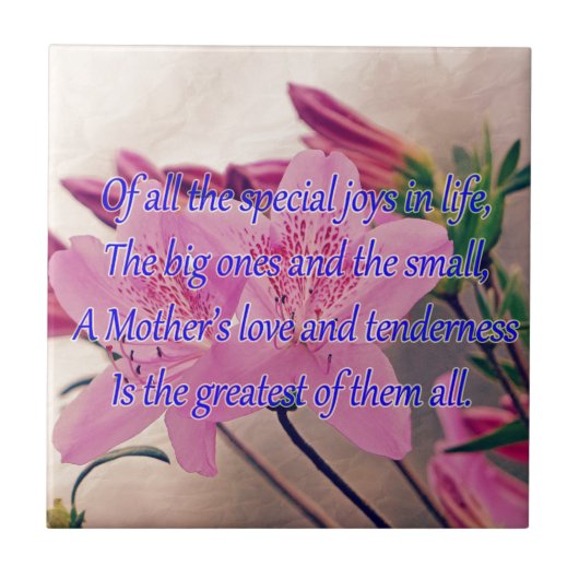 Moederdag-speciale vreugde tegeltje (Voorkant)