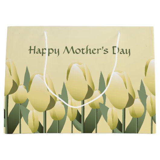 moederdag Spring Yellow Tulips Lg Large Cadeauzakje (Voorkant)
