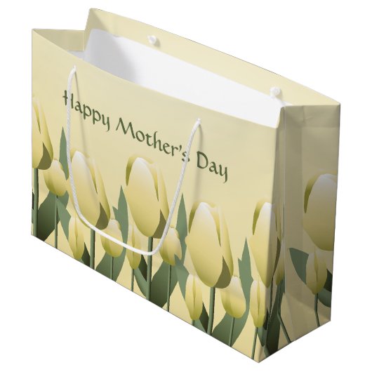 moederdag Spring Yellow Tulips Lg Large Cadeauzakje (Voorkant Gekanteld)