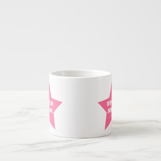MOEDERDAG STAR MOM | Roze Star Espresso-Mok Espresso Kop (Voorkant)
