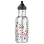 Moederdag Stick Figure Kunst Waterfles (Rechts)