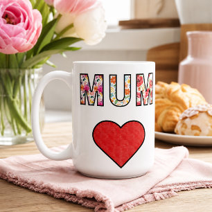 Moederdag Stijlvol Modern Bloemig Moederhart Koffiemok