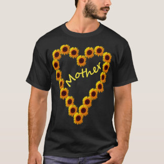 Moederdag Sunflower Love Heart voor moeder T-shirt