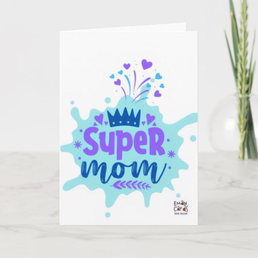 Moederdag - Super mama Kaart (Voorkant)
