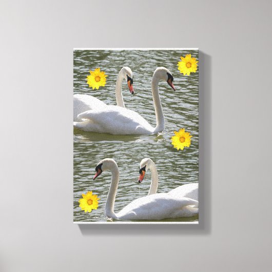 Moederdag Swan voor de drukplaat van het gerasterd Canvas Afdruk (Voorkant)
