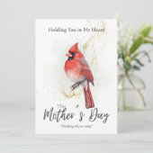 Moederdag Sympathy Card - Kardinaal Vogel (Staand voorkant)