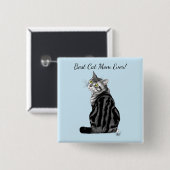 Moederdag Tabby Cat Vierkante Button 5,1 Cm (Voorkant /achterkant)