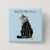 Moederdag Tabby Cat Vierkante Button 5,1 Cm (Voorkant)