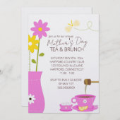 Moederdag Tea of Brunch Uitnodigingen (Voorkant / Achterkant)