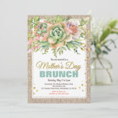 moederdag Tea Party Brunch Floral succulent Kaart (Staand voorkant)