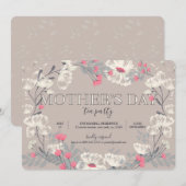 Moederdag Tea Party/Brunch Invitation Kaart (Voorkant / Achterkant)