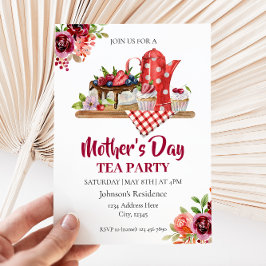 Moederdag Tea Party Invitation Kaart
