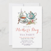 Moederdag Tea Party Kaart (Voorkant)