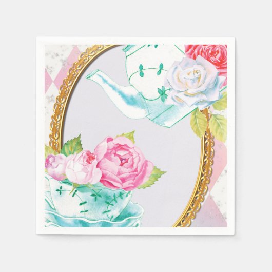 MOEDERDAG, THEEFEEST, VAKANTIEPAPIER BORD SERVET (Voorkant)