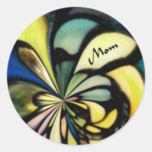 Moederdag Tiffany Zijden Ronde Sticker
