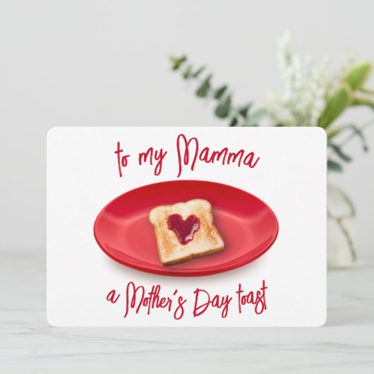 Moederdag Toast Funny Pun Flat Feestdagenkaart (Staand voorkant)