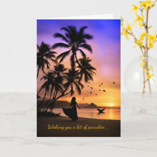 Moederdag Tropisch Strandparadijs met Palmboom Kaart