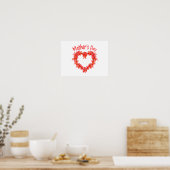 Moederdag - Tulp Hart - Illustratie |  Poster (Keuken)