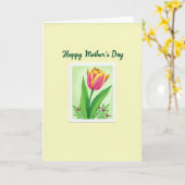 Moederdag Tulp kaart (Gele Bloem)