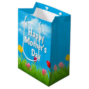 Moederdag Tulpen Medium Gift Bag Medium Cadeauzakje