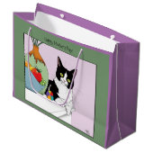 Moederdag Tuxedo Cat Groot Cadeauzakje (Voorkant Gekanteld)