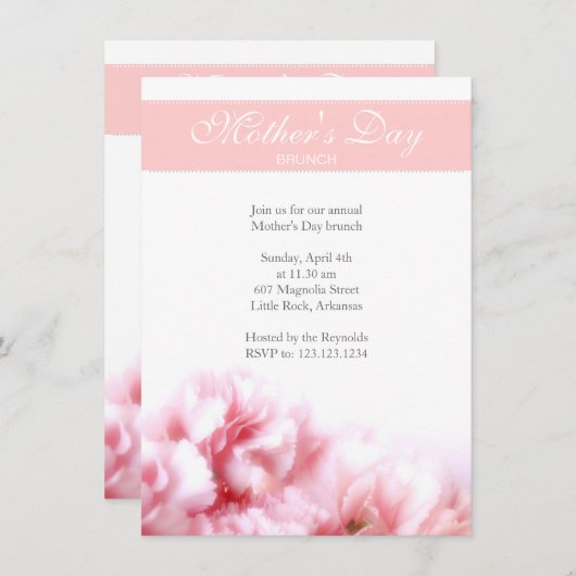 moederdag Uitnodiging (Voorkant / Achterkant)