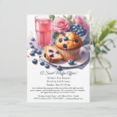 Moederdag Uitnodiging Cupcake thema (Staand voorkant)
