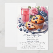 Moederdag Uitnodiging Cupcake thema (Voorkant / Achterkant)