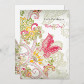 Moederdag Uitnodiging voor vlinderpatches (Voorkant / Achterkant)