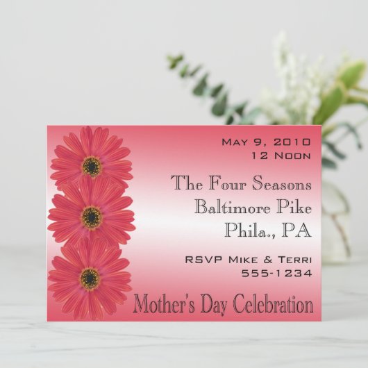 moederdag Uitnodigingen (Staand voorkant)