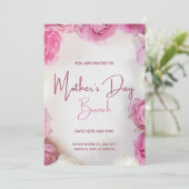 Moederdag uitnodigingen en aankondigingen PInk (Staand voorkant)