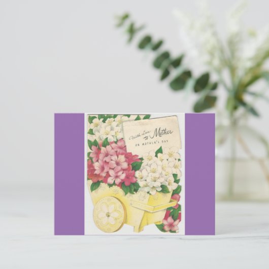 Moederdag van bloemen Briefkaart (Staand voorkant)