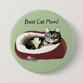 Moederdag van Cat Ronde Button 7,6 Cm (Voorkant)