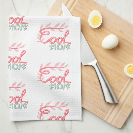 Moederdag van Cool Mam Hand Lettering Pattern Theedoek (Quarter Fold)