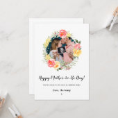 moederdag van de baby bump bloemenfoto kaart (Voorkant / Achterkant in situ)