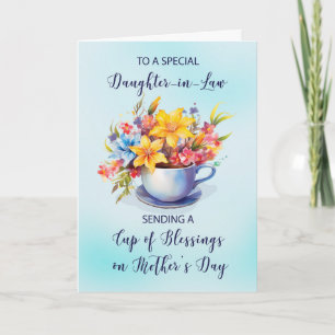 Moederdag van de Daughter in Law Cup of Blessings Kaart