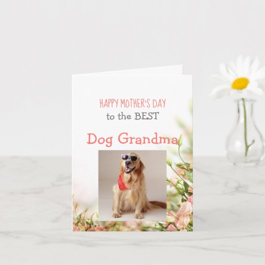 Moederdag van Dog naar Dog Grandma Kaart (Kleine Plant)