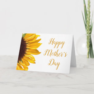 Moederdag van gouden zonnebloemen kaart