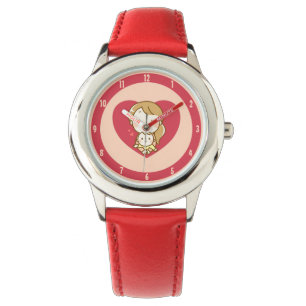 Moederdag van moeder en kind met een schattige kaw horloge