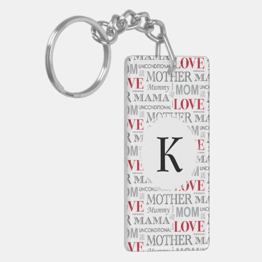 Moederdag van moederliefde of geboortedag Sleutelhanger (Voorkant Links)